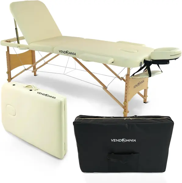 Mobile Massageliege - Holzfüße mit 3 Zonen…